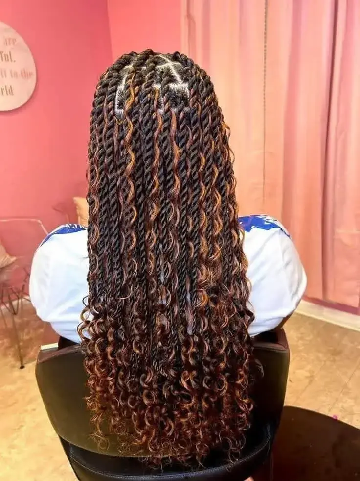 Goddess braids protective style at Docia and Aisha Braiding Lounge in Willingboro NJ